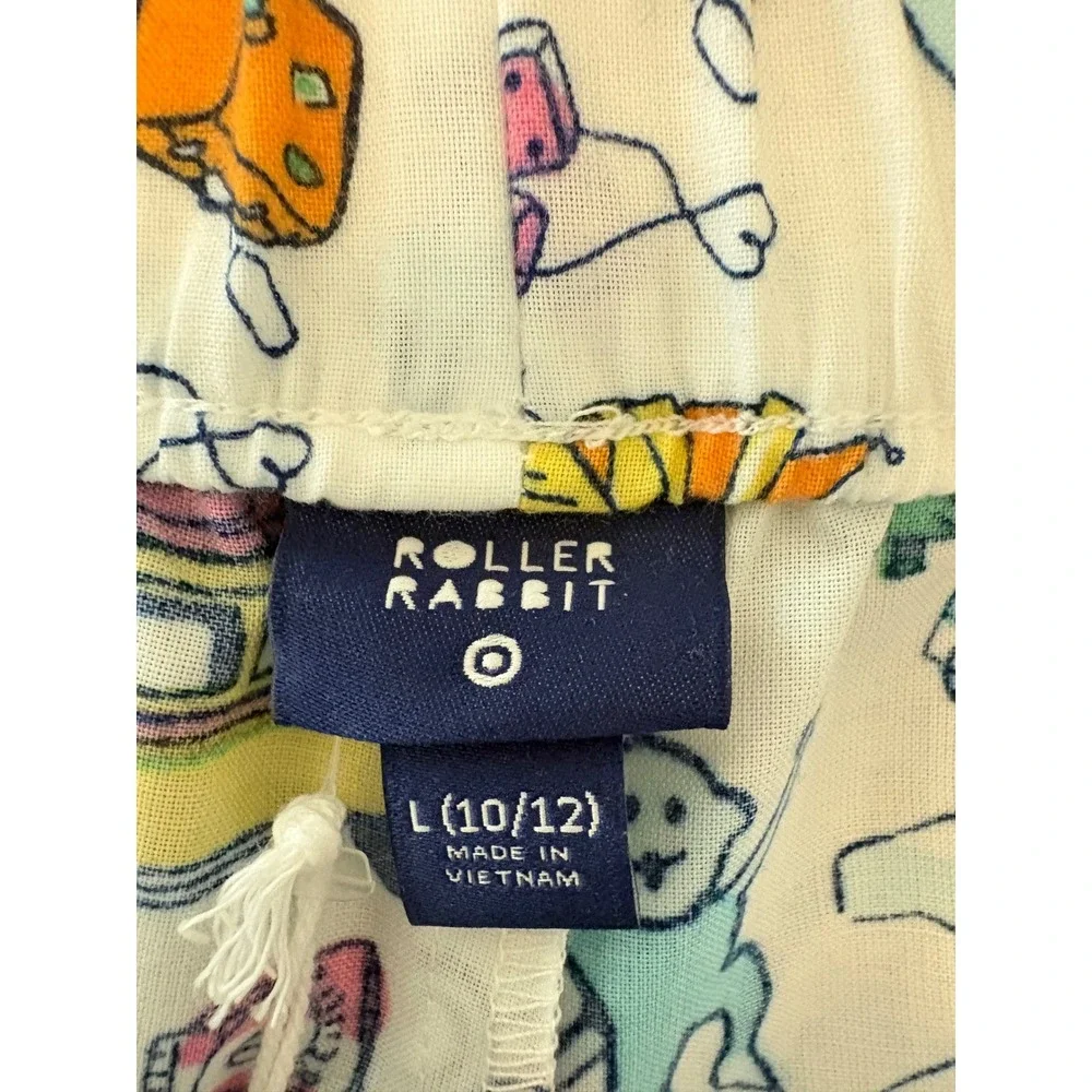 Roller Rabbit for Target Boys Road Trip Pajama Pants White Multi Large 10/12 NWT